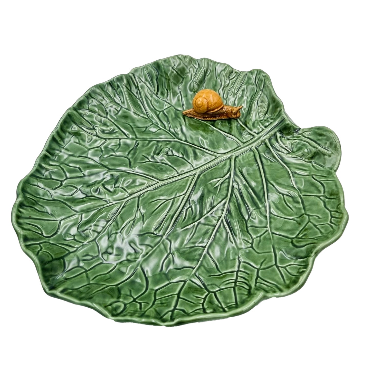Serveringsfat Kålblad med snigel, grönt 30,5cm
