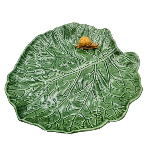 Serveringsfat Kålblad med snigel, grönt 30,5cm